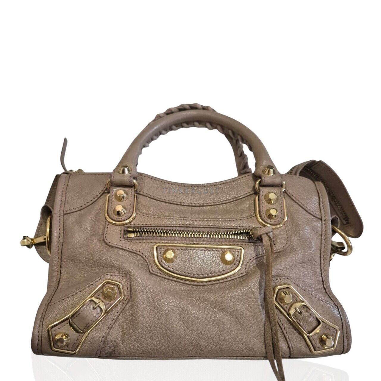 tas satchel Balenciaga Mini City Rose De Sable Metallic Edge Ghw Satchel Tinkerlust
